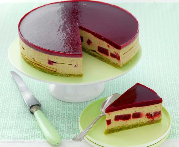 Bavarois griotte-pistache