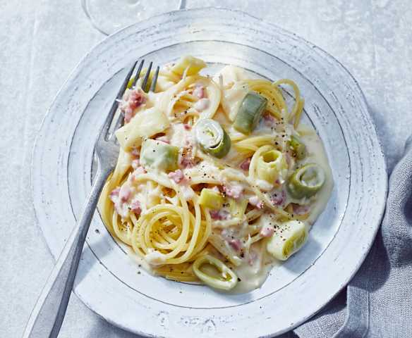 Spaghetti mit Porree-Meerrettich-Sauce