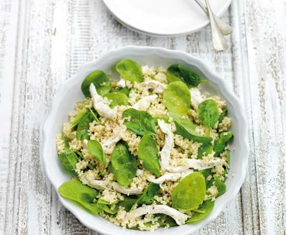 Salată de pui și spanac, cu bulgur