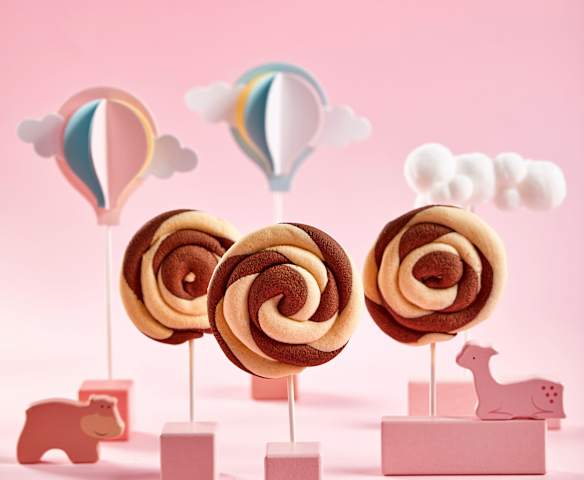 大理石棒棒糖饼干