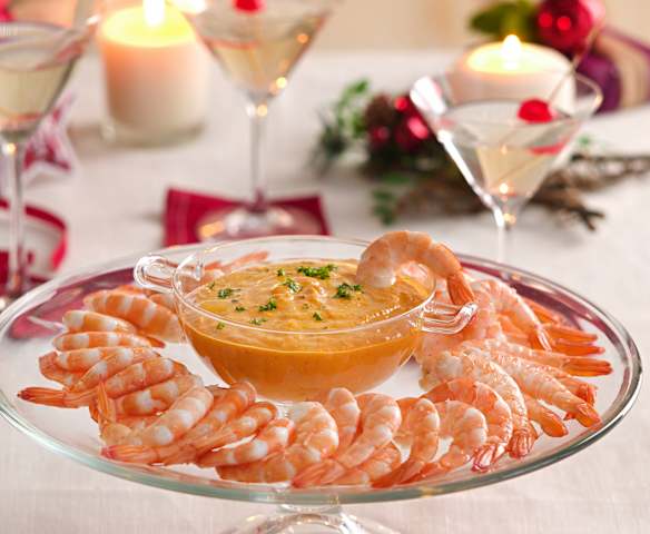 Langostinos al romesco