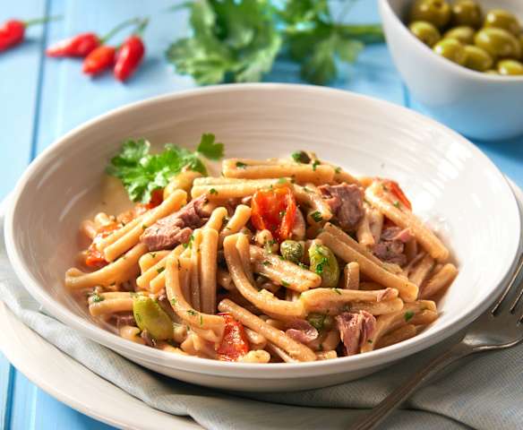 Caserecce integrali tonno e pomodorini