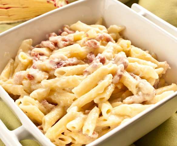Macarrones a la carbonara para dos