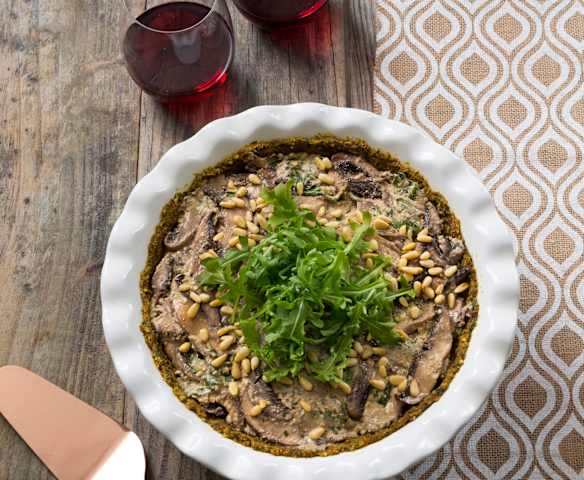 Buckwheat and mushroom quiche