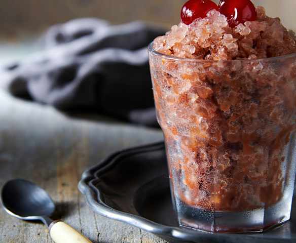 Granita al cioccolato e ciliegie