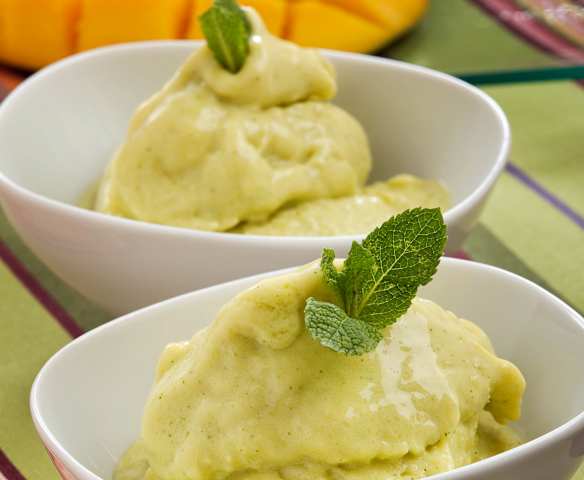 Helado ligero de mango