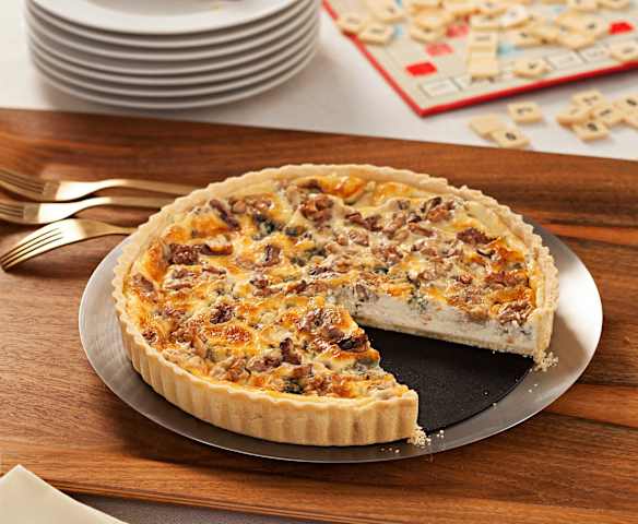 Quiche de queso azul