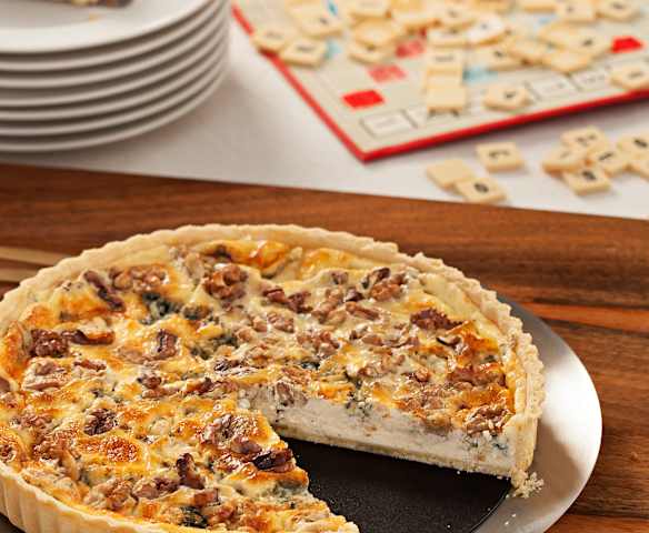 Quiche de queso azul