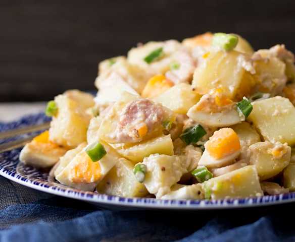 Warm Aussie potato salad (peeler)