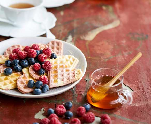 Waffles cor-de-rosa