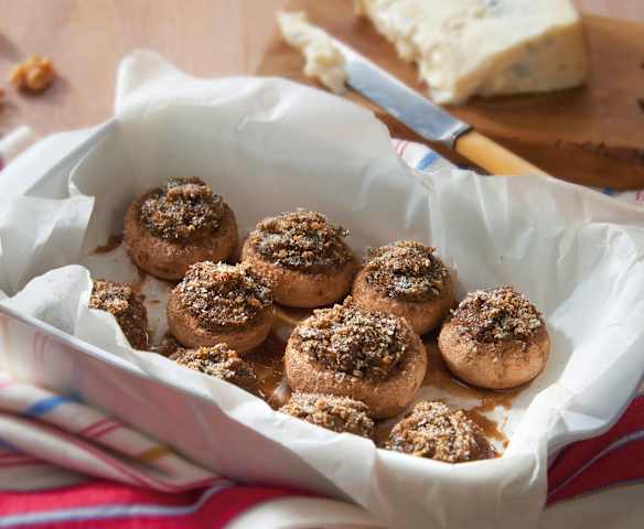 Funghi ripieni Gorgonzola e noci
