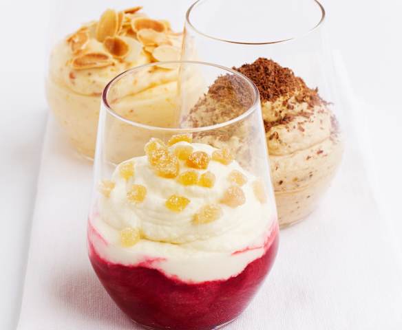 Stewed Rhubarb with Ginger Wine Syllabub