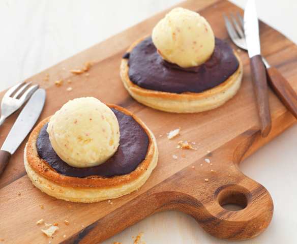 Tartelette boudin-pomme façon tartelette au chocolat