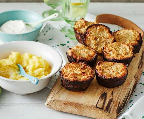 Gegrillte Knödel-Muffins mit Ananas