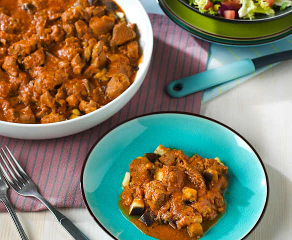 Estofado de cordero con berenjenas