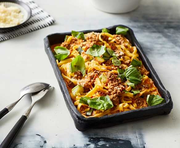 Hack in Tomaten-Sahne-Sauce