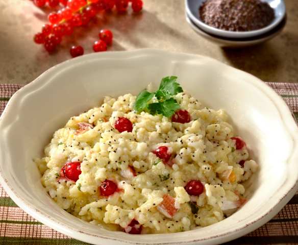 Risotto alla gallinella con panna e ribes