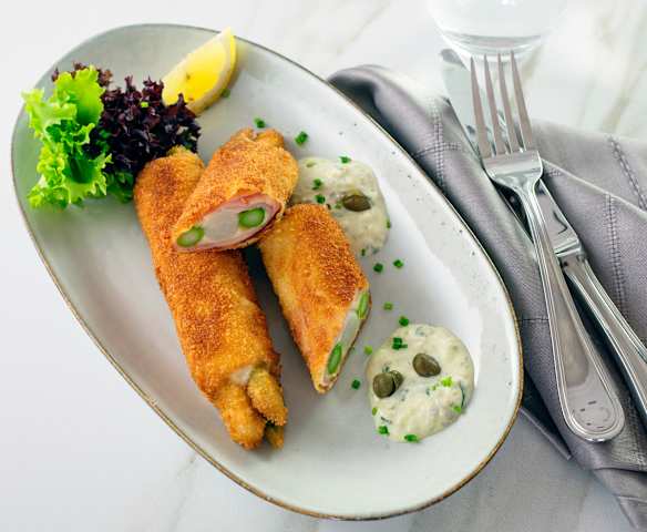 Spargel Cordon Bleu mit Sauce Tartare