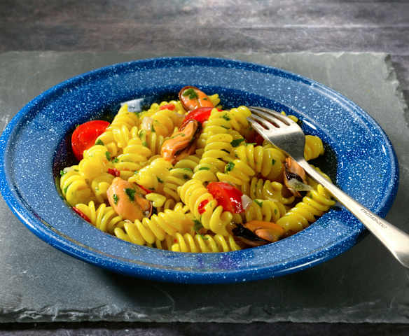 Fusilli mit pikanten Miesmuscheln
