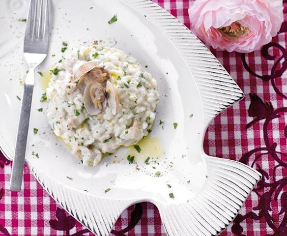 Risoto de amêijoas