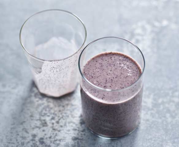 Smoothie de mirtilo e aveia