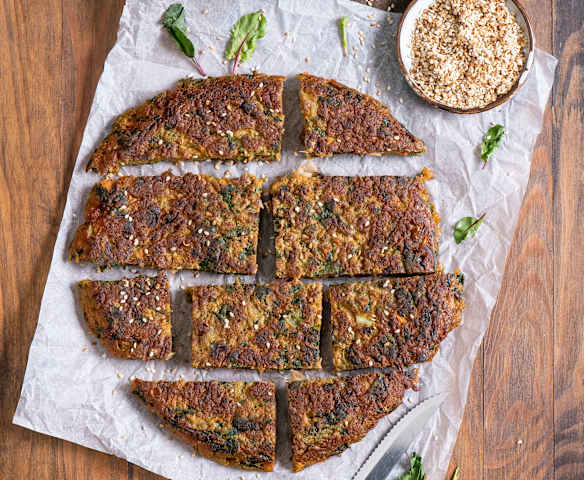 Placki warzywne z botwinką