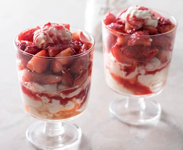 Trifle de fresas con mascarpone