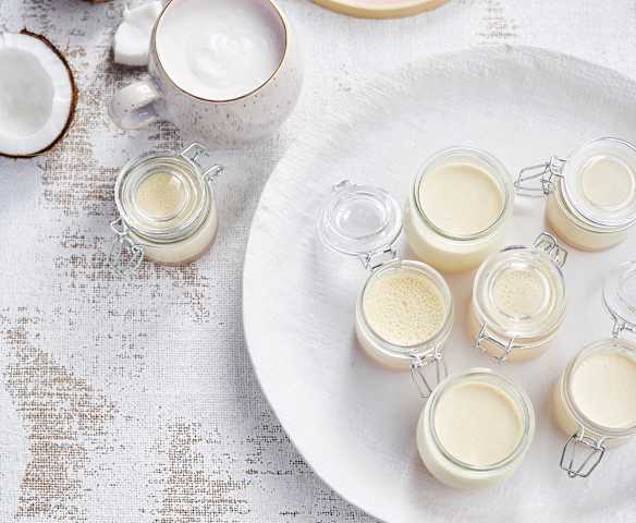 Pudim de coco com papaia e laranja