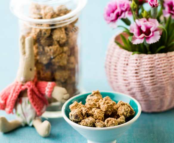 Avelãs crocantes com baunilha e café