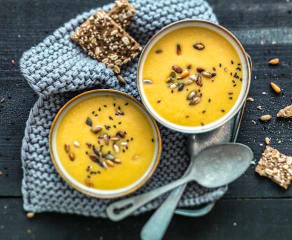 Velouté de patate douce au coing