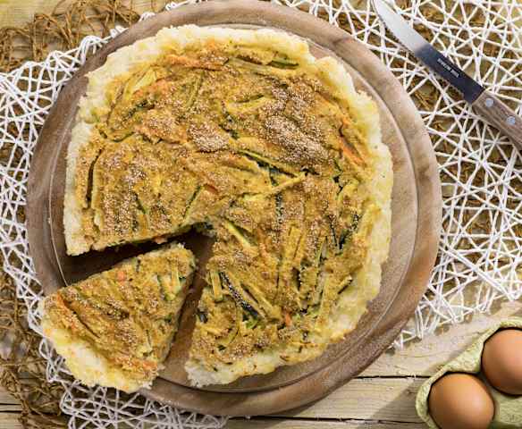 Torta di riso basmati gratinata