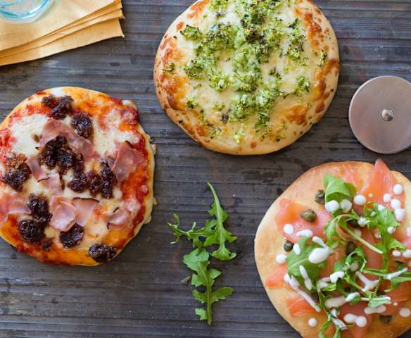 Pizza Dough with a Trio of Toppings