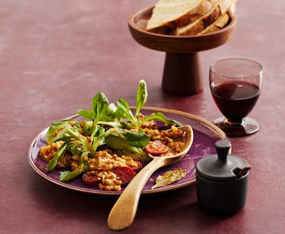 Feldsalat mit Linsen