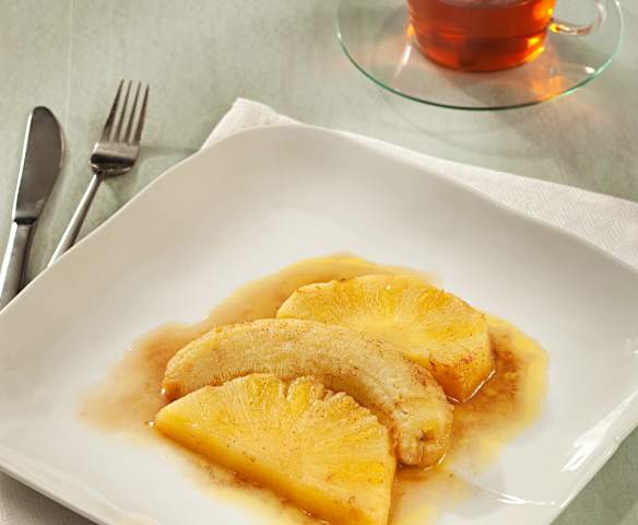 Papillote de plátano y piña