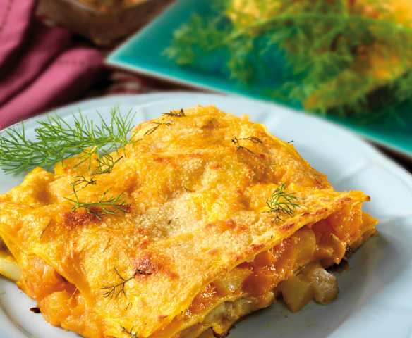 Lasagne con castagne, zucca e finocchietto selvatico