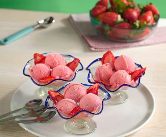 Helado de fresa y yogur