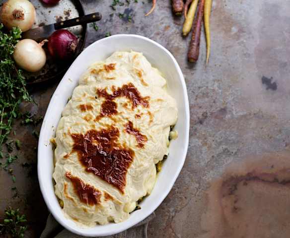 Bacalhau gratinado com couve
