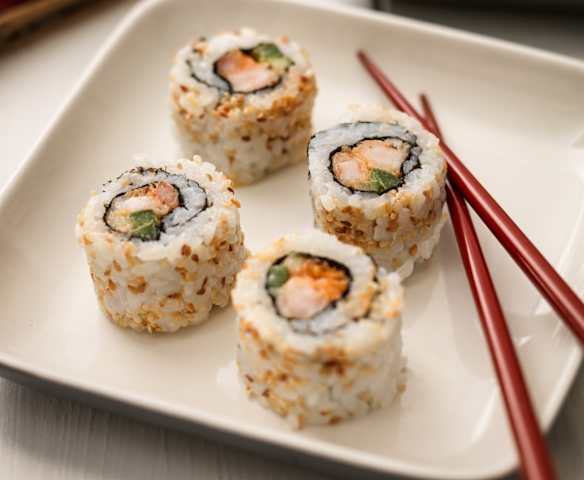 Sushi z krewetkami w tempurze
