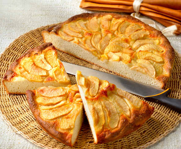 Focaccia dulce de manzanas
