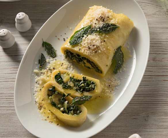 Erdäpfel-Spinat-Roulade