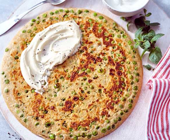 Pfannkuchen mit Erbsen