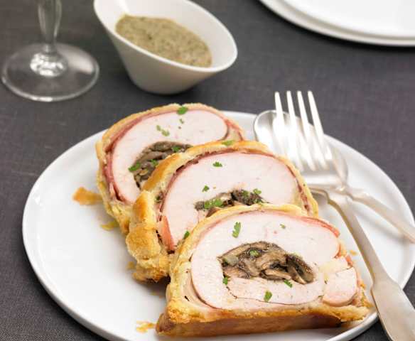 Filet de dinde en croûte sauce forestière