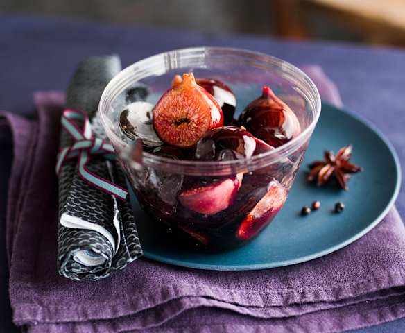 Figues vapeur et sirop au vin rouge