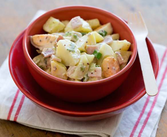 Bacon and spring onion potato salad