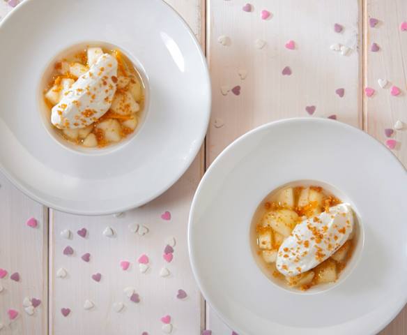 Crumble aux poires et crème à la ricotta Crumble aux poires et crème à la ricotta