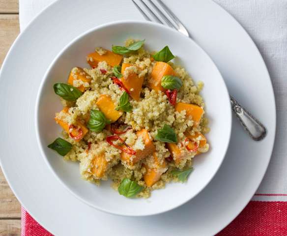 Risotto de quinoa con calabaza asada