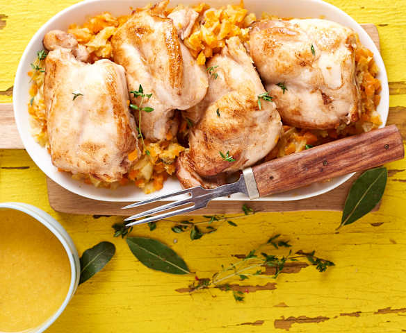 Lapin braisé au vin moelleux