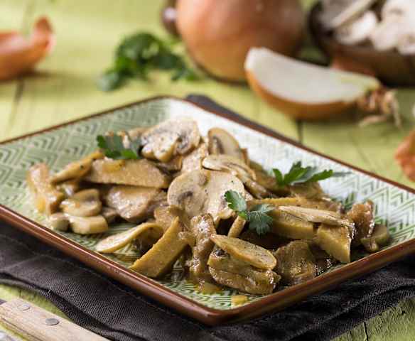 Straccetti di seitan ai funghi