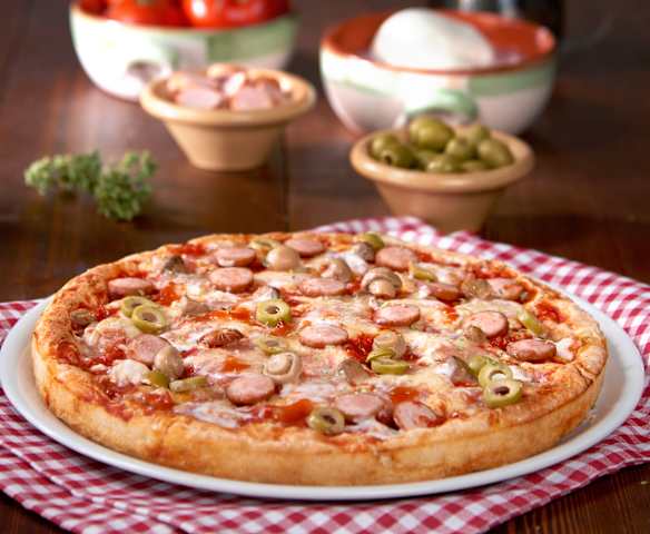 Pizza "de la pizzería" sin gluten