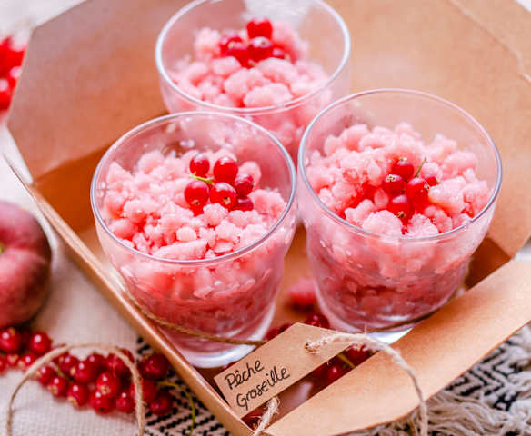 Granité pêche et groseille